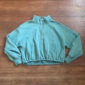 Teal Half-Zip Women's Top